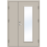 Steel Door SDE4210 GS1F - Double Unequal